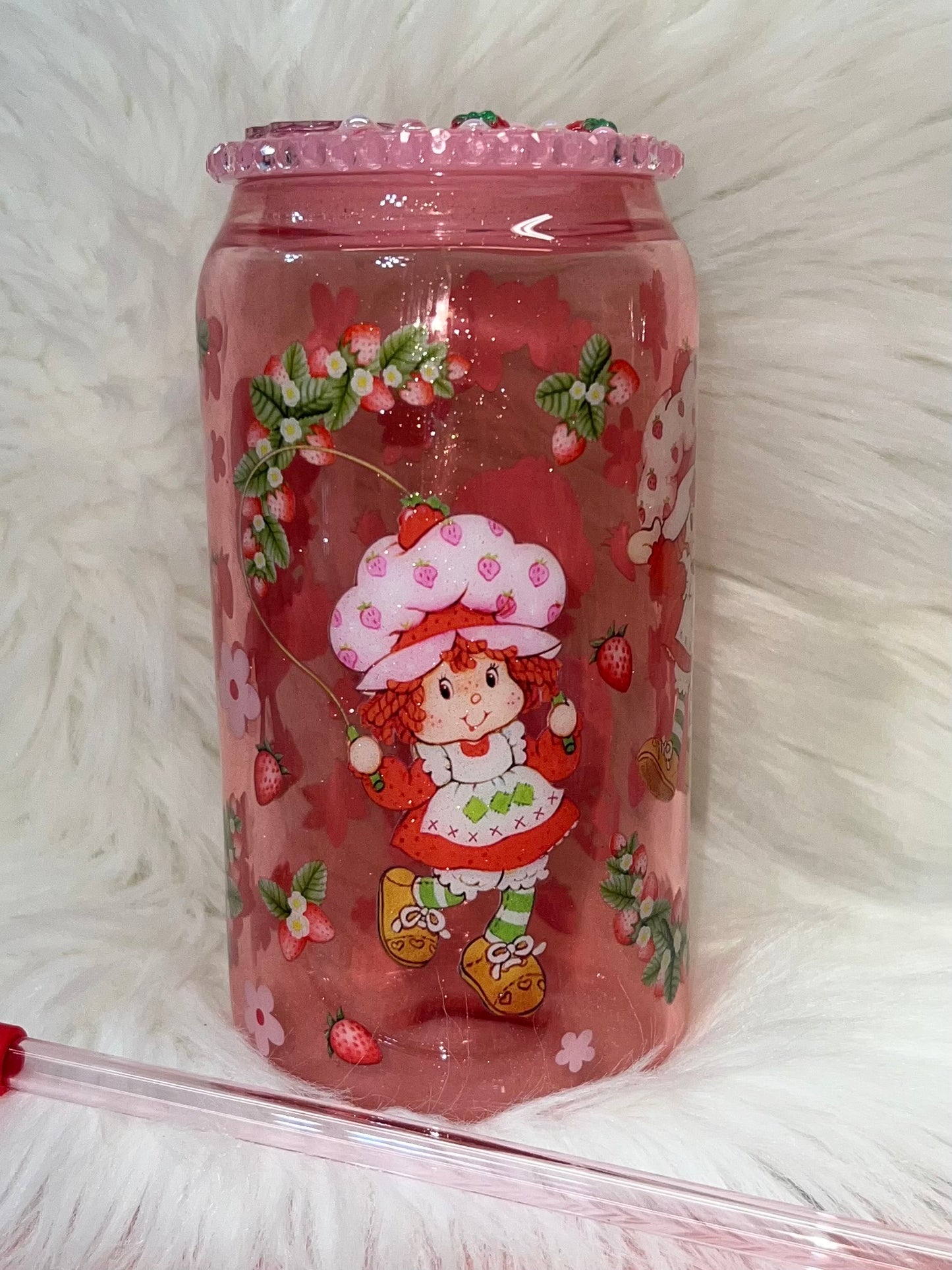 Strawberry Shortcake Glass Cup