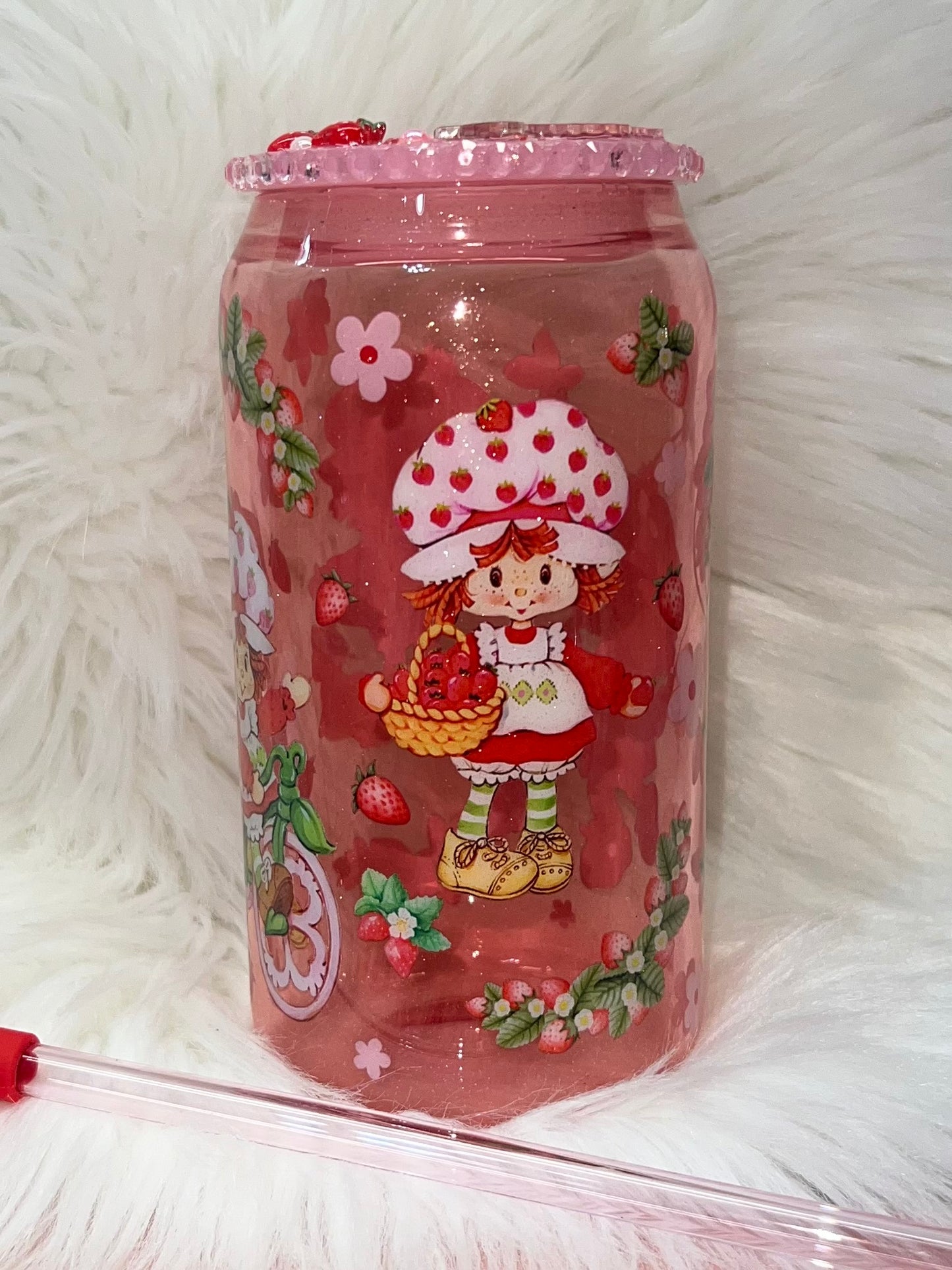 Strawberry Shortcake Glass Cup